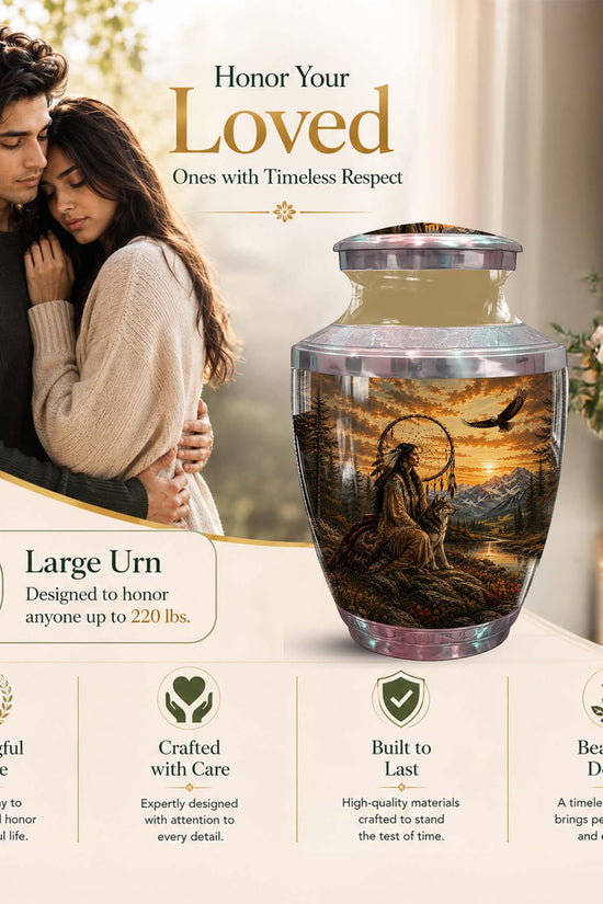 Indigenous Maiden Funeral Urn - Native American Urn For Women