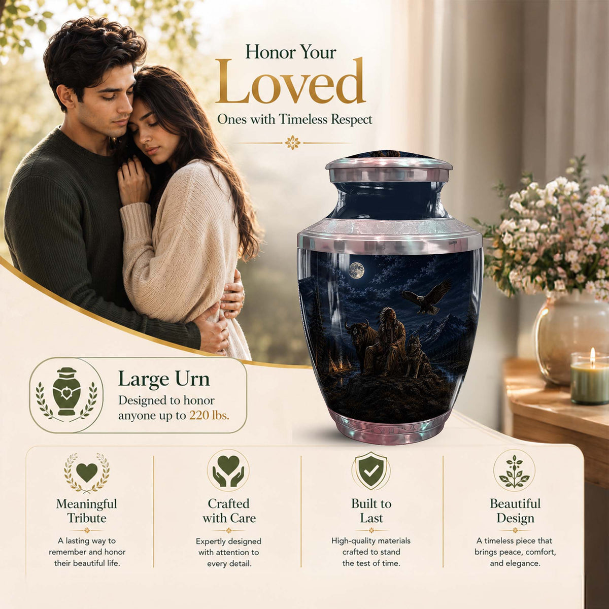 Indigenous Urn For Human Ashes - Native American Cremation Urn