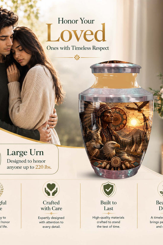 Native American Memorial Urn - Cremation Urns For Human Ashes