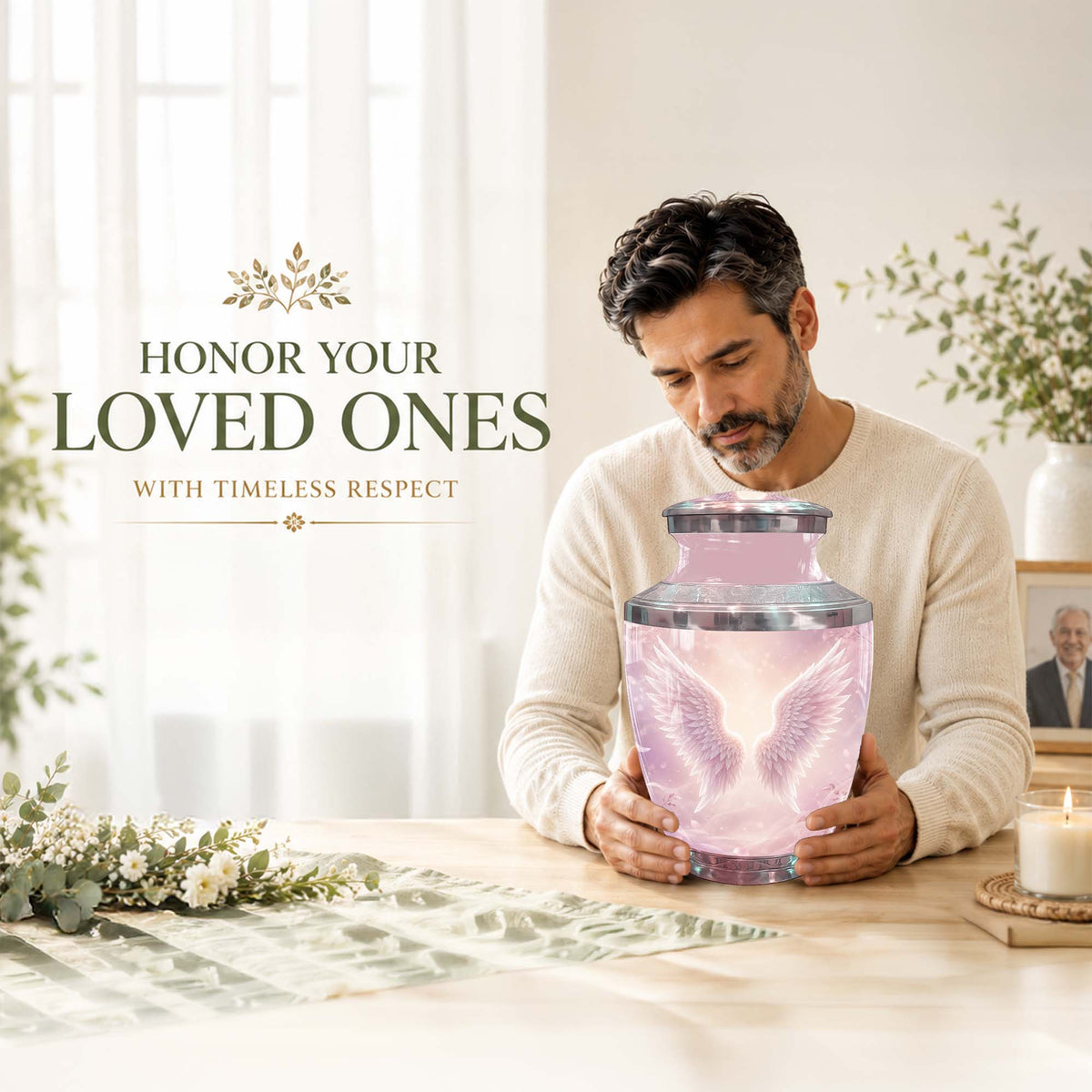 Angel Wings Cremation Urn for Women – Memorial Urn for Adult Women
