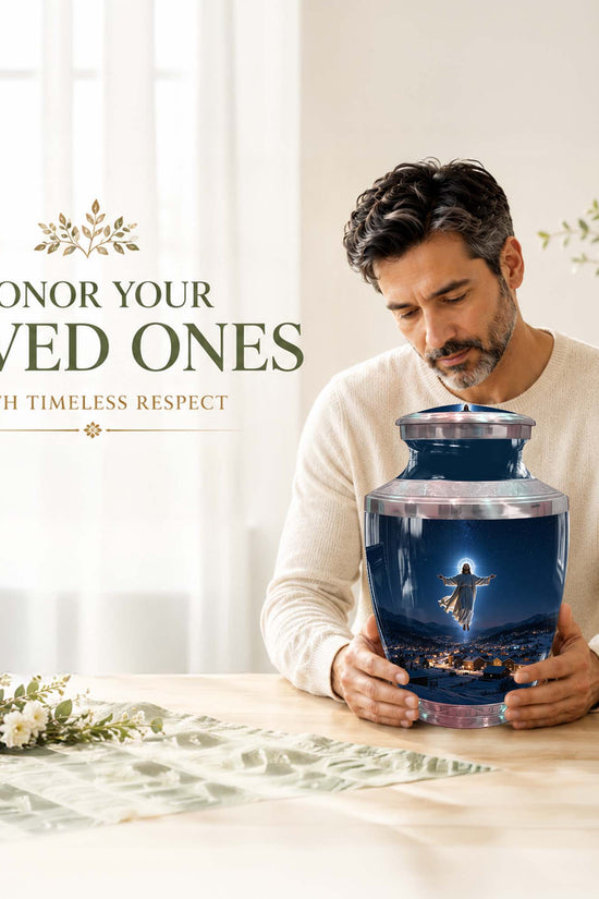 Jesus Themed Memorial Urn – Catholic Urns for Men & Women