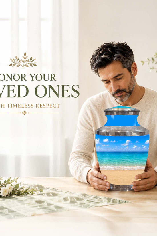 Ocean Breeze Memorial Urn – Personalized Beach Cremation Urn For Ashes