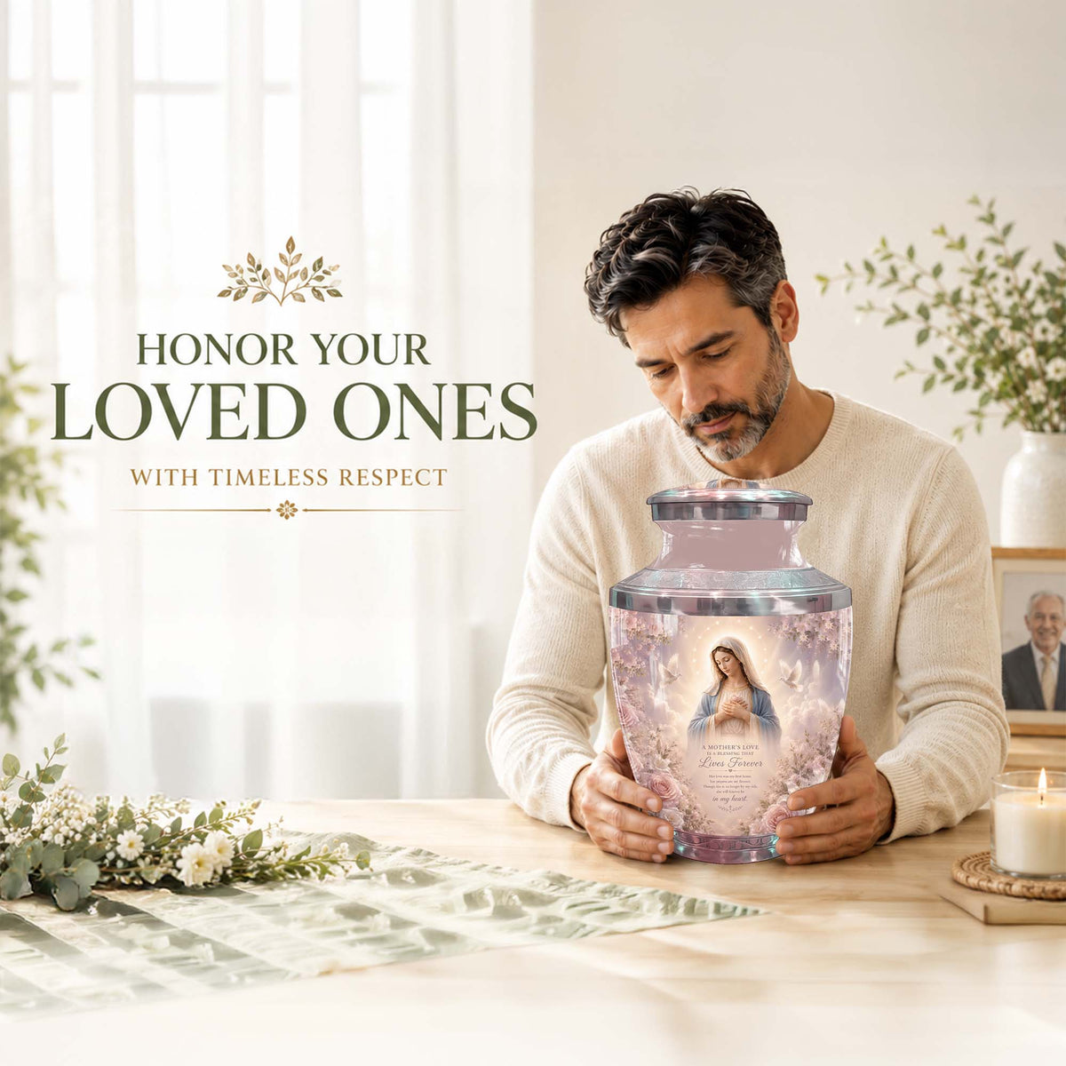 Mother Mary Themed Urn For Mother – Personalized Urns for Females