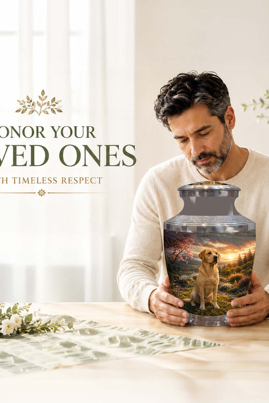 Personalized Golden Retriever Cremation Urn – Pet Ashes Funeral Urn