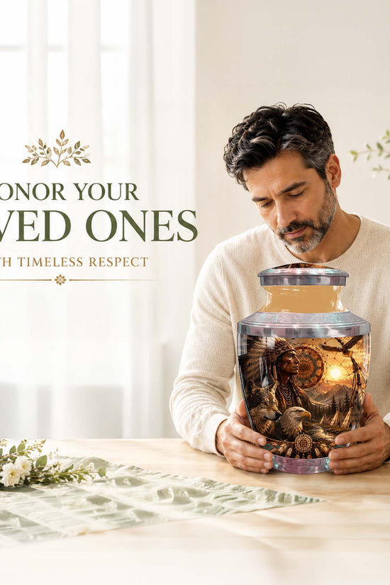 Native American Memorial Urn - Cremation Urns For Human Ashes