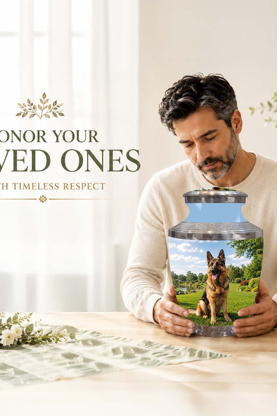 German Shepherd Dog Cremation Urn – Personalized Memorial Urn For Pets
