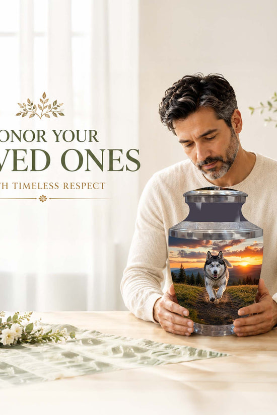 Siberian Husky Memorial Urn – Custom Aluminum Pet Cremation Ashes Urns
