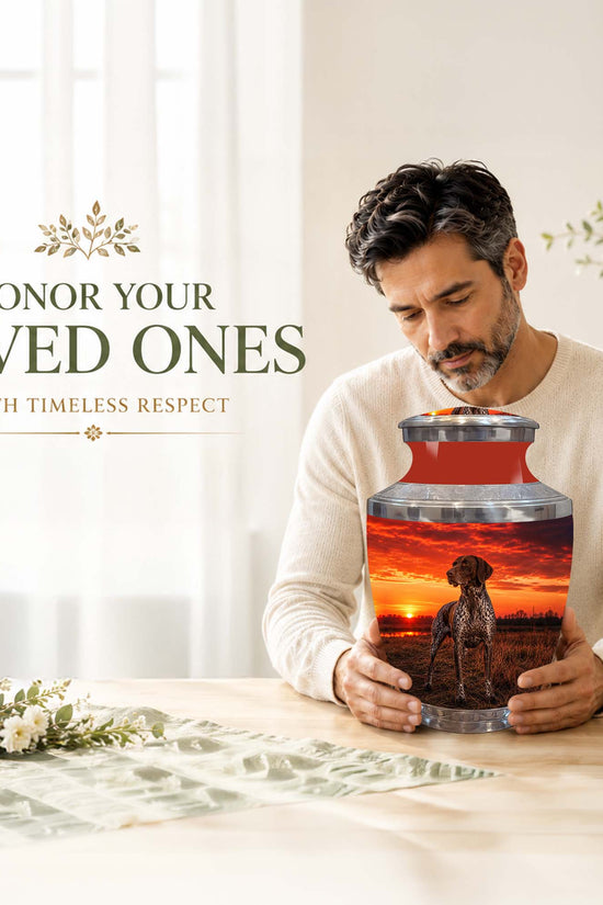 Personalized Dog Memorial Urn – Sunset Tribute Pet Cremation Keepsake For Ashes