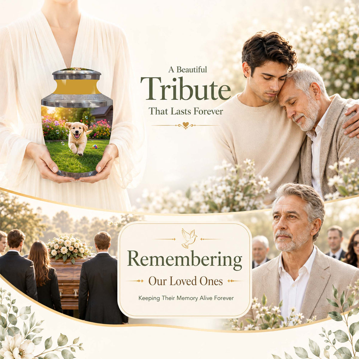 Playful Pet Puppy Cremation Urn - Custom Memorial Urns For Dog Ashes