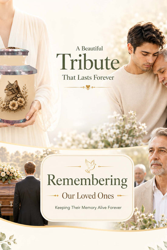 Angel Cat Memorial Urn For Pet Ashes - Pet Cremation Urn