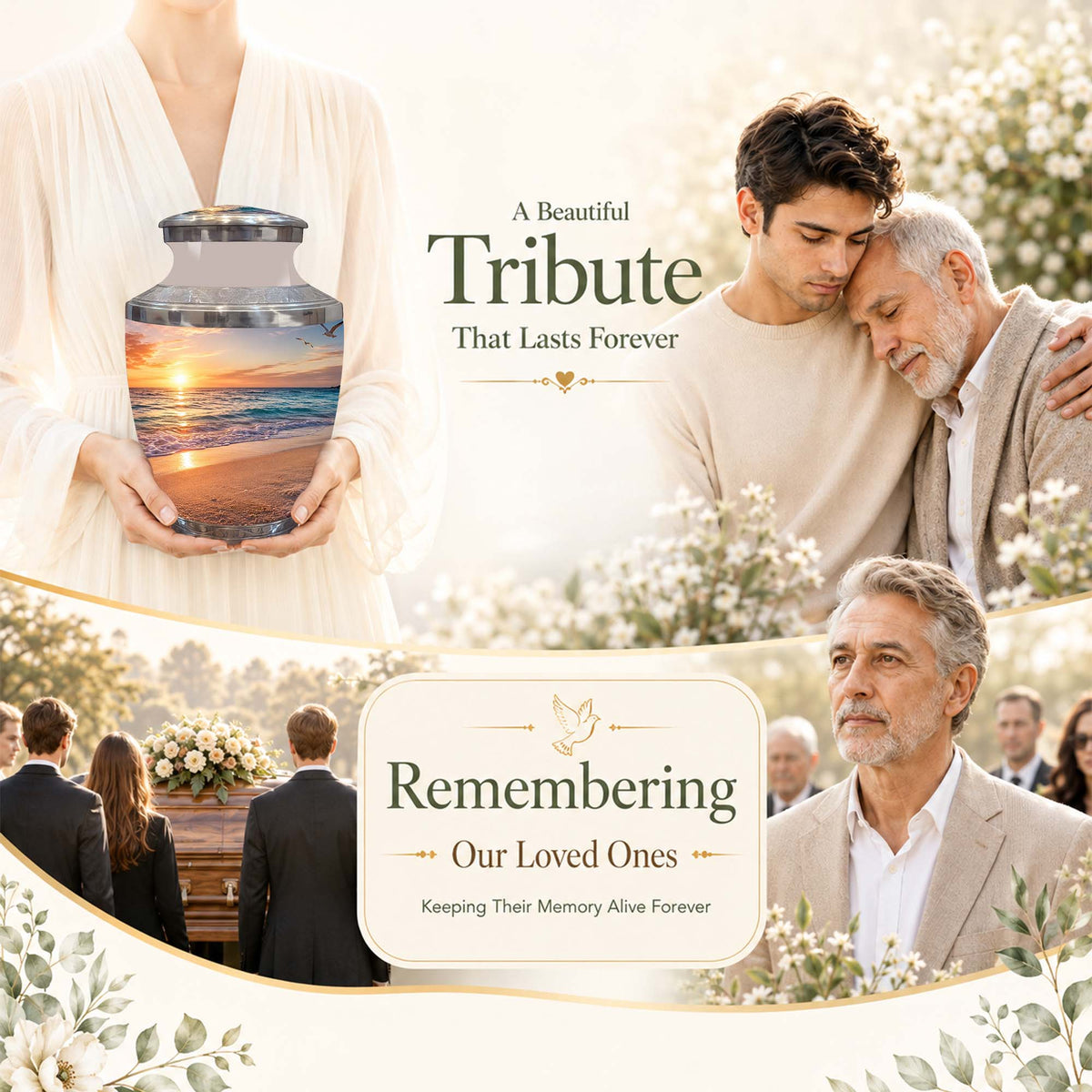 Sunset Beach Ocean Cremation Urn – Handcrafted Memorial Tribute For Ashes