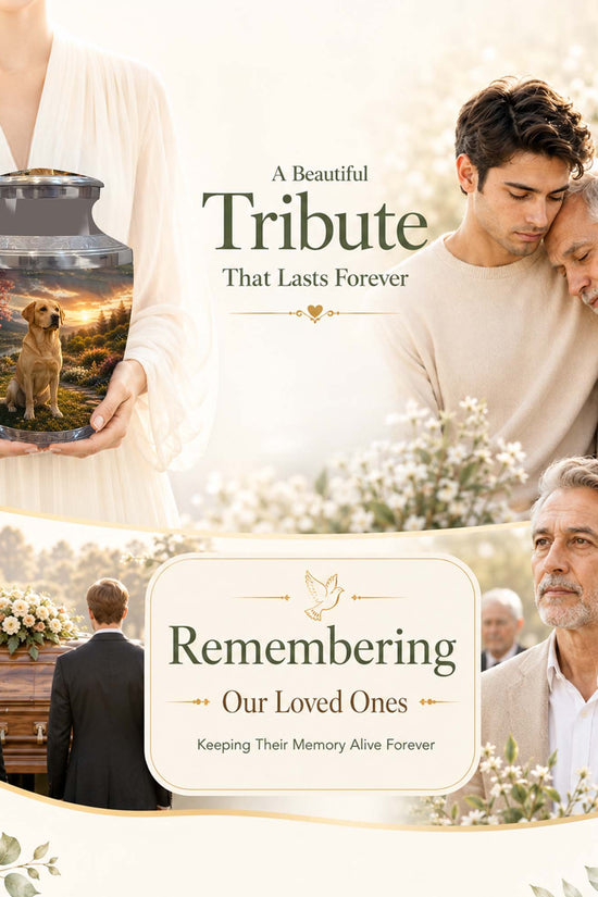 Personalized Golden Retriever Cremation Urn – Pet Ashes Funeral Urn