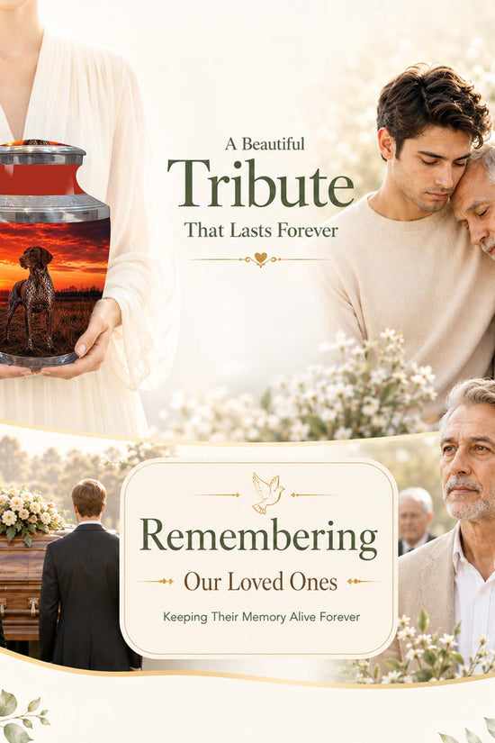 Personalized Dog Memorial Urn – Sunset Tribute Pet Cremation Keepsake For Ashes