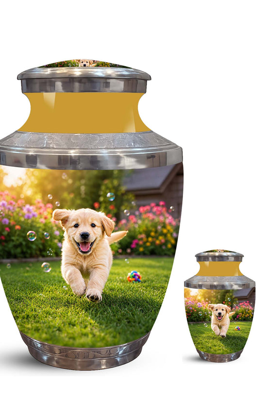 Playful Pet Puppy Cremation Urn - Custom Memorial Urns For Dog Ashes