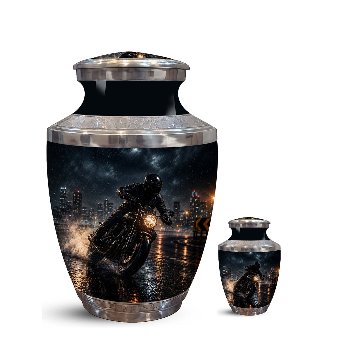 Personalized Biker Cremation Urn – Motorcycle Rider Memorial Tribute