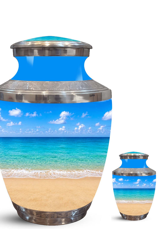 Ocean Breeze Memorial Urn – Personalized Beach Cremation Urn For Ashes