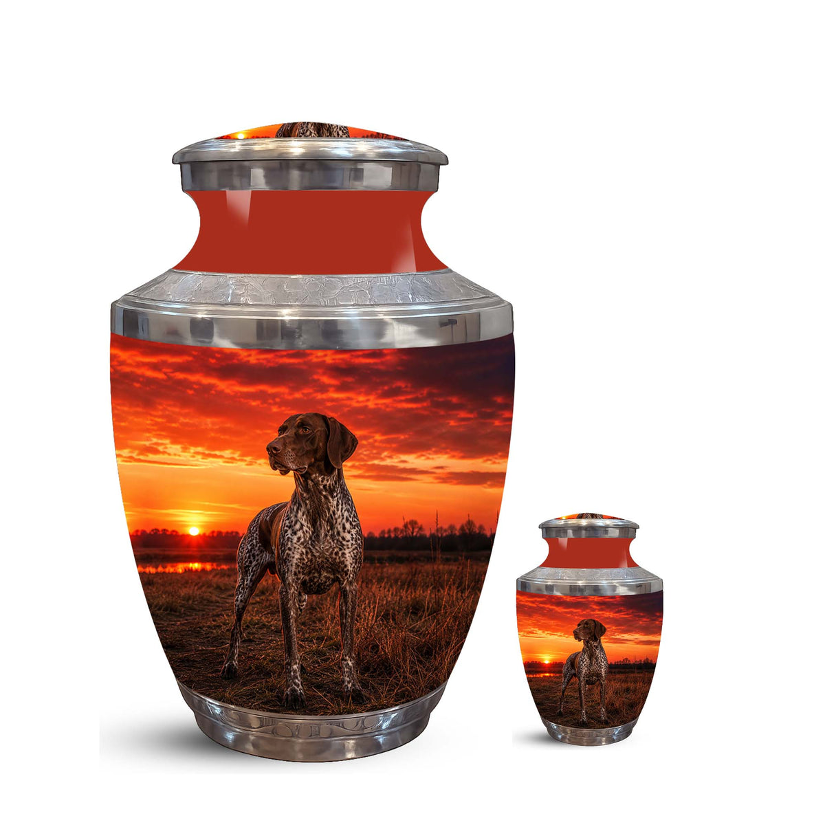 Personalized Dog Memorial Urn – Sunset Tribute Pet Cremation Keepsake For Ashes