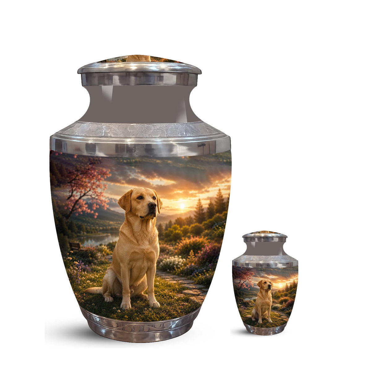 Personalized Golden Retriever Cremation Urn – Pet Ashes Funeral Urn