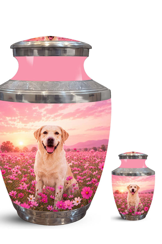 Personalized Golden Retriever Memorial Urn – Pink Keepsake Urns For Ashes