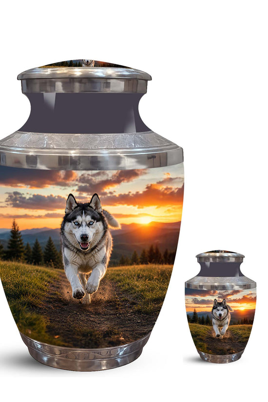 Siberian Husky Memorial Urn – Custom Aluminum Pet Cremation Ashes Urns