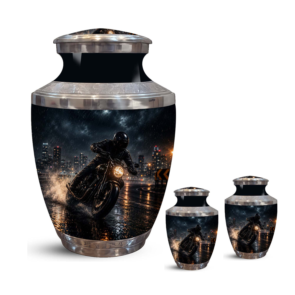 Personalized Biker Cremation Urn – Motorcycle Rider Memorial Tribute