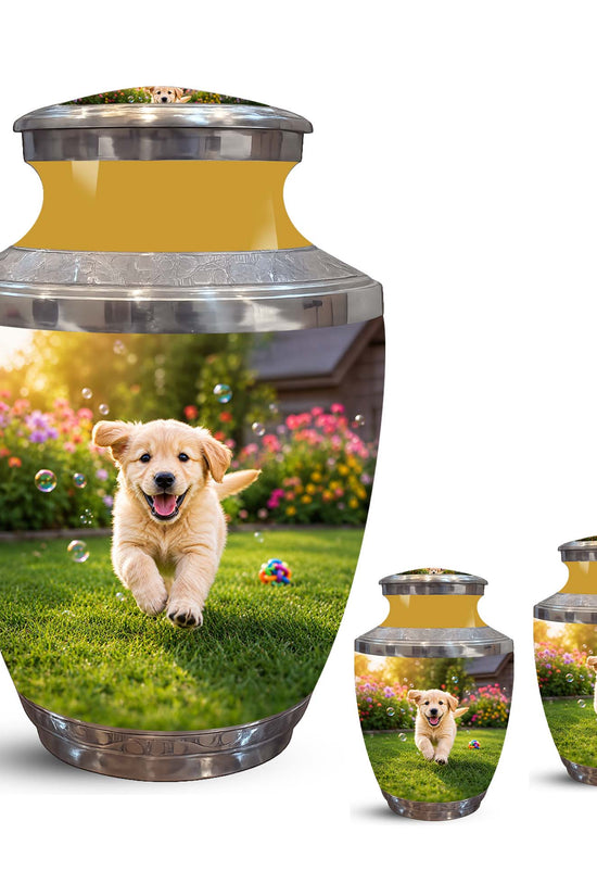 Playful Pet Puppy Cremation Urn - Custom Memorial Urns For Dog Ashes