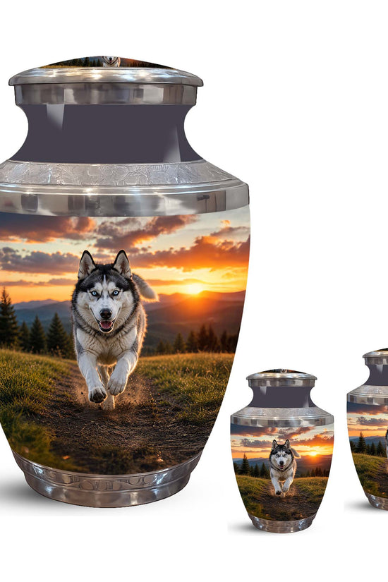 Siberian Husky Memorial Urn – Custom Aluminum Pet Cremation Ashes Urns