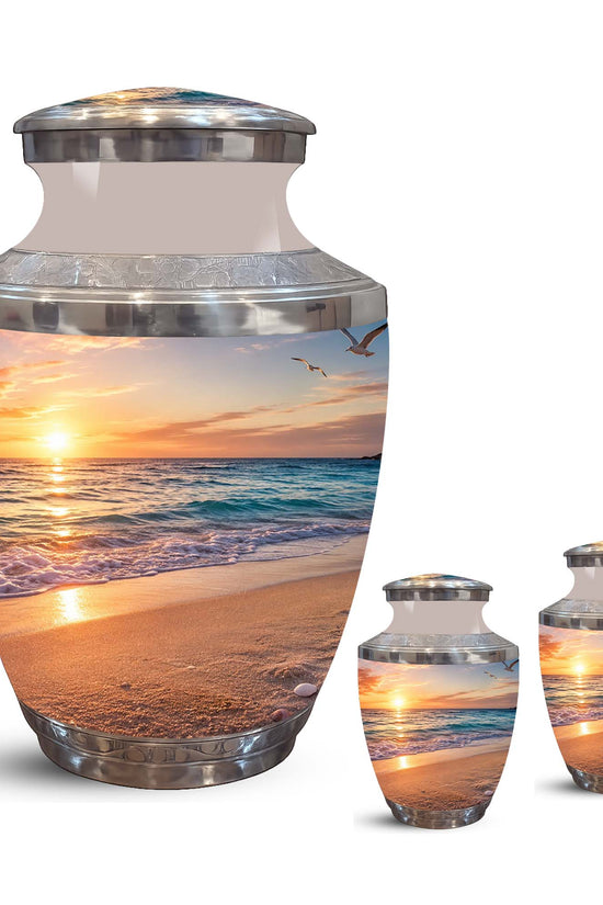 Sunset Beach Ocean Cremation Urn – Handcrafted Memorial Tribute For Ashes