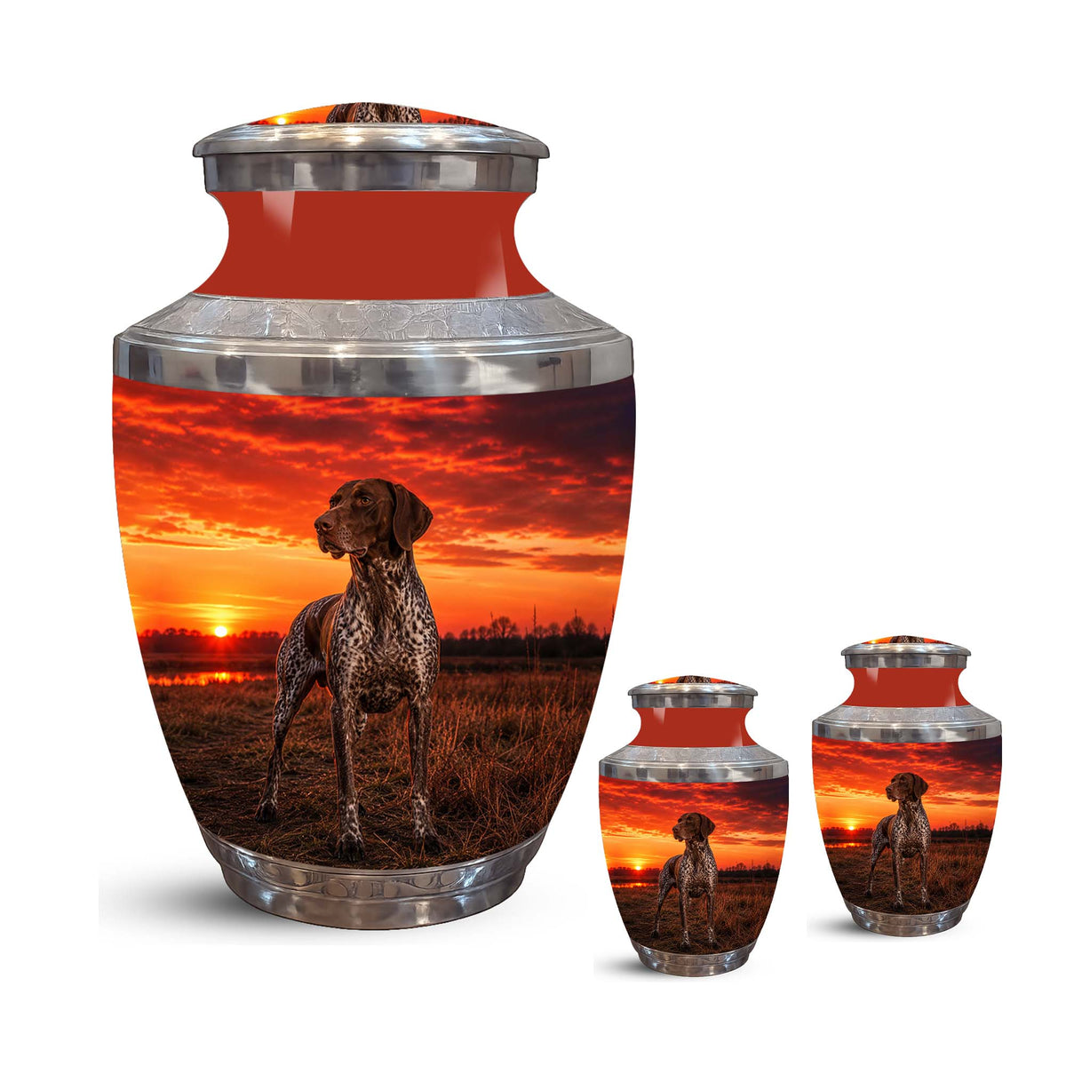 Personalized Dog Memorial Urn – Sunset Tribute Pet Cremation Keepsake For Ashes