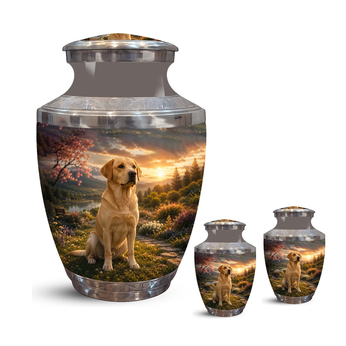 Personalized Golden Retriever Cremation Urn – Pet Ashes Funeral Urn