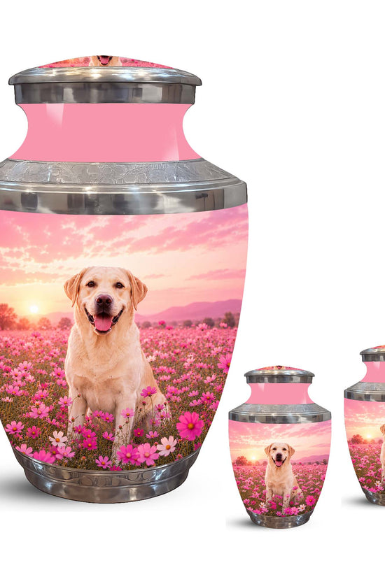 Personalized Golden Retriever Memorial Urn – Pink Keepsake Urns For Ashes