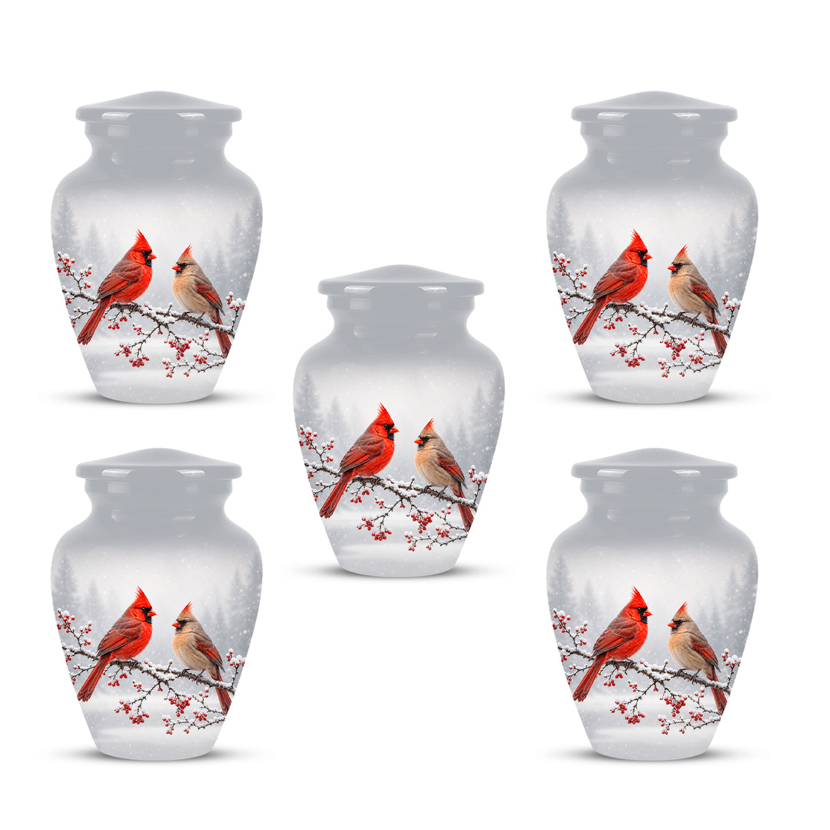 Cardinal Bird Themed Memorial Urn - Custom Funeral Urns For Lovers Ashes