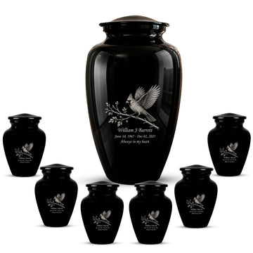 10 inch Large Urn with 6 Keepsake 3 inch