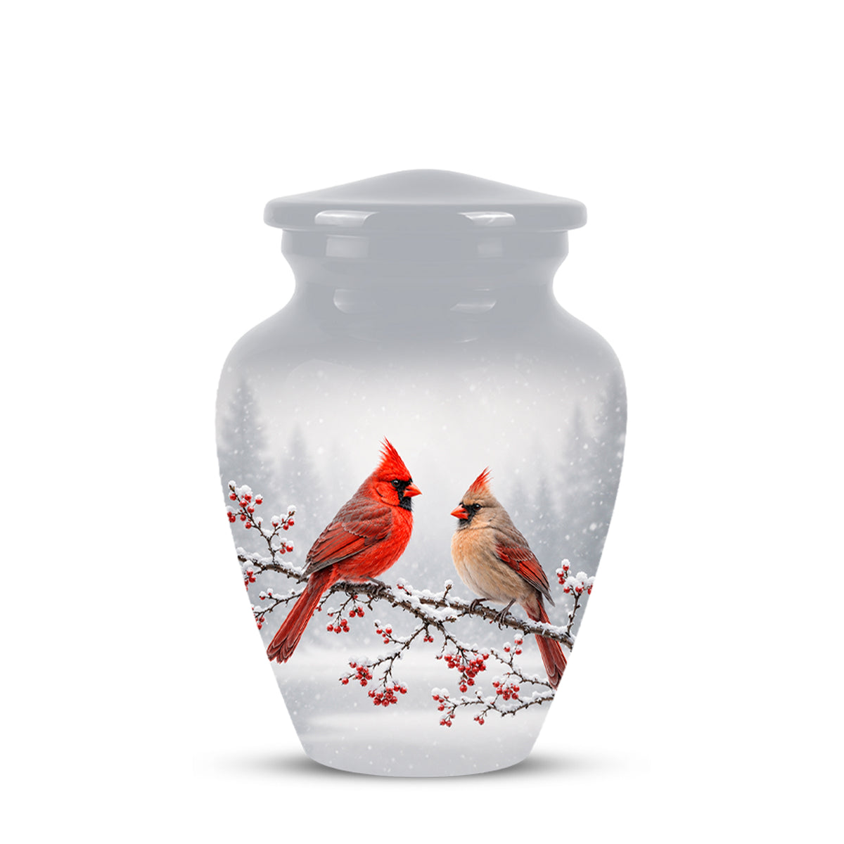 Cardinal Bird Themed Memorial Urn - Custom Funeral Urns For Lovers Ashes