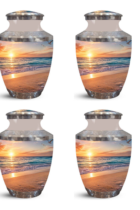 Sunset Beach Ocean Cremation Urn – Handcrafted Memorial Tribute For Ashes