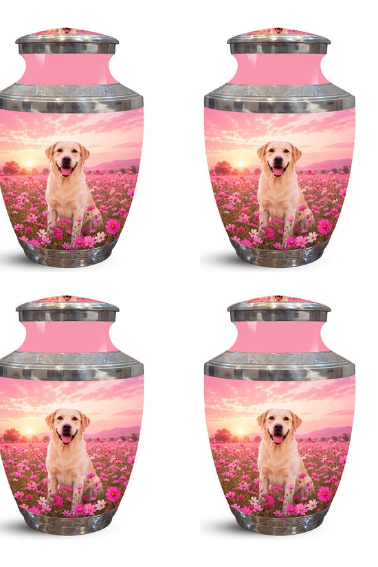 Personalized Golden Retriever Memorial Urn – Pink Keepsake Urns For Ashes