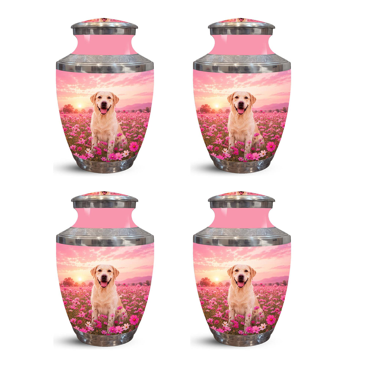 Personalized Golden Retriever Memorial Urn – Pink Keepsake Urns For Ashes