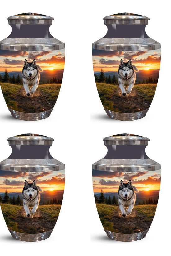 Siberian Husky Memorial Urn – Custom Aluminum Pet Cremation Ashes Urns