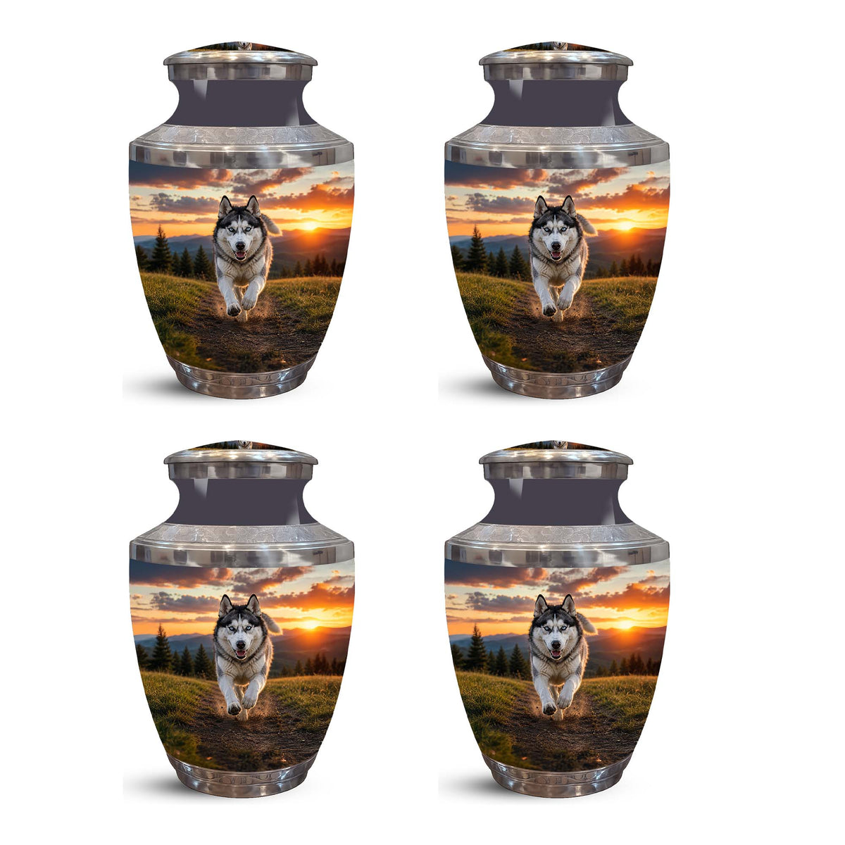 Siberian Husky Memorial Urn – Custom Aluminum Pet Cremation Ashes Urns