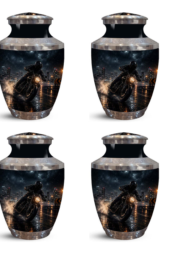 Personalized Biker Cremation Urn – Motorcycle Rider Memorial Tribute
