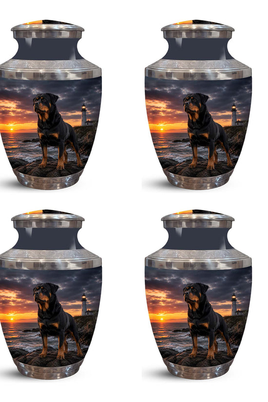 Personalized Rottweiler Dog Memorial Urn – Black Aluminum Urns For Pets