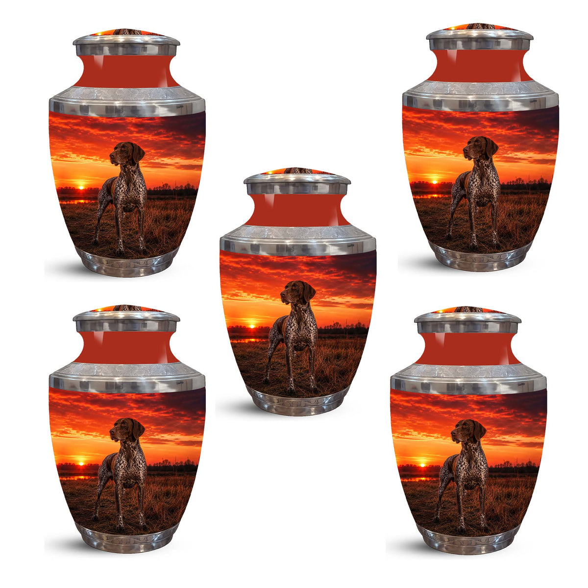 Personalized Dog Memorial Urn – Sunset Tribute Pet Cremation Keepsake For Ashes