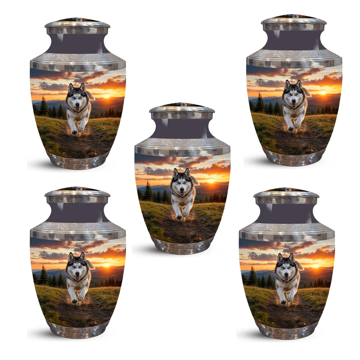 Siberian Husky Memorial Urn – Custom Aluminum Pet Cremation Ashes Urns
