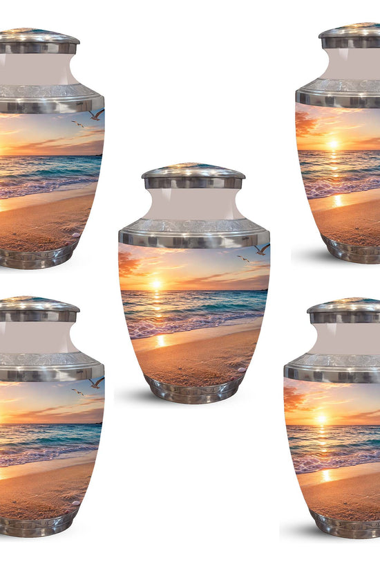 Sunset Beach Ocean Cremation Urn – Handcrafted Memorial Tribute For Ashes