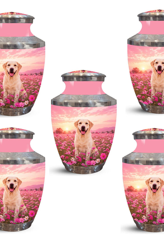 Personalized Golden Retriever Memorial Urn – Pink Keepsake Urns For Ashes