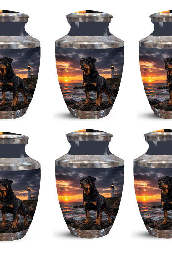Personalized Rottweiler Dog Memorial Urn – Black Aluminum Urns For Pets