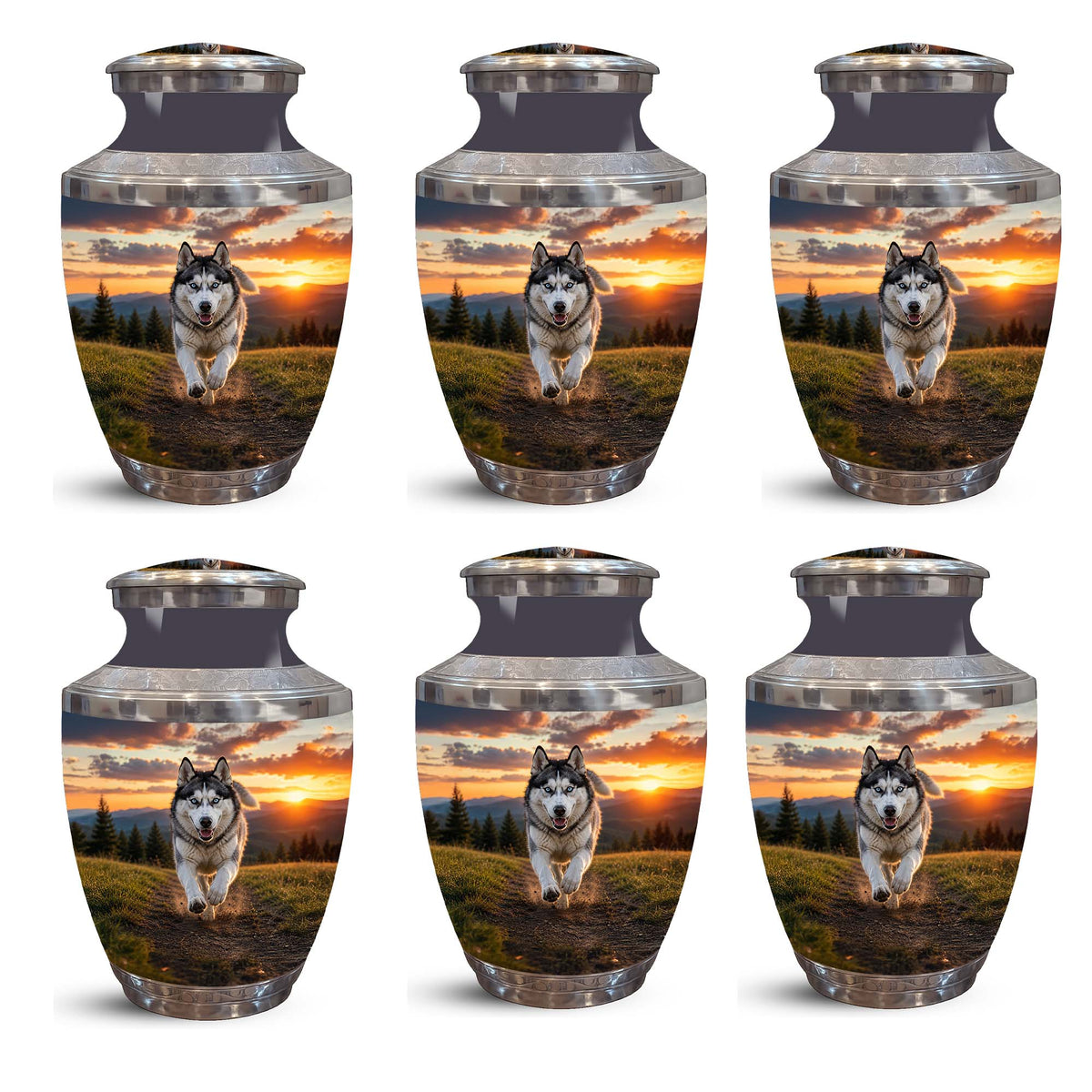 Siberian Husky Memorial Urn – Custom Aluminum Pet Cremation Ashes Urns