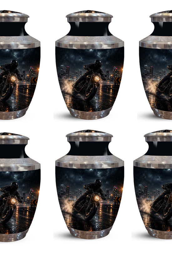 Personalized Biker Cremation Urn – Motorcycle Rider Memorial Tribute