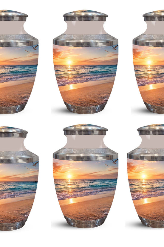 Sunset Beach Ocean Cremation Urn – Handcrafted Memorial Tribute For Ashes