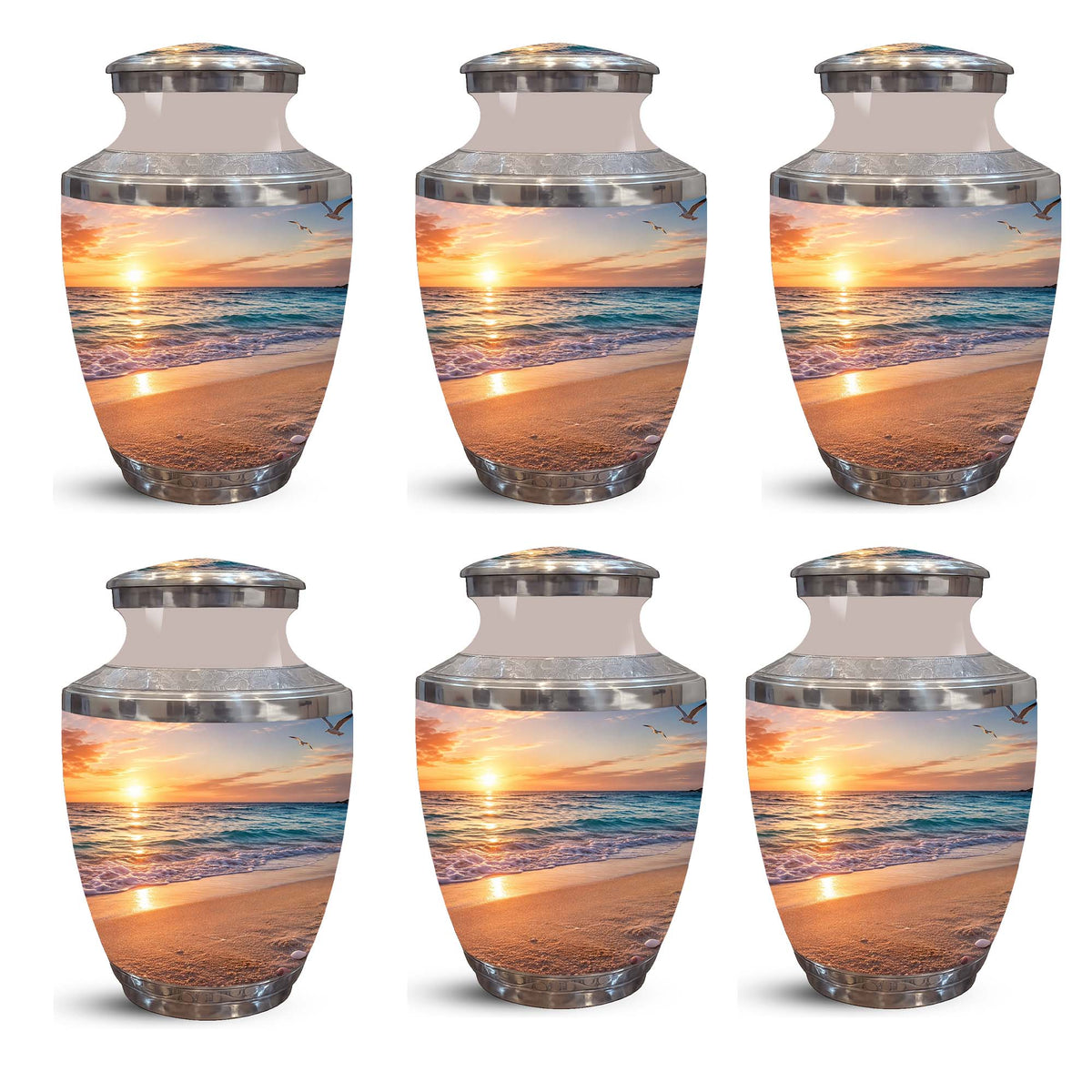 Sunset Beach Ocean Cremation Urn – Handcrafted Memorial Tribute For Ashes